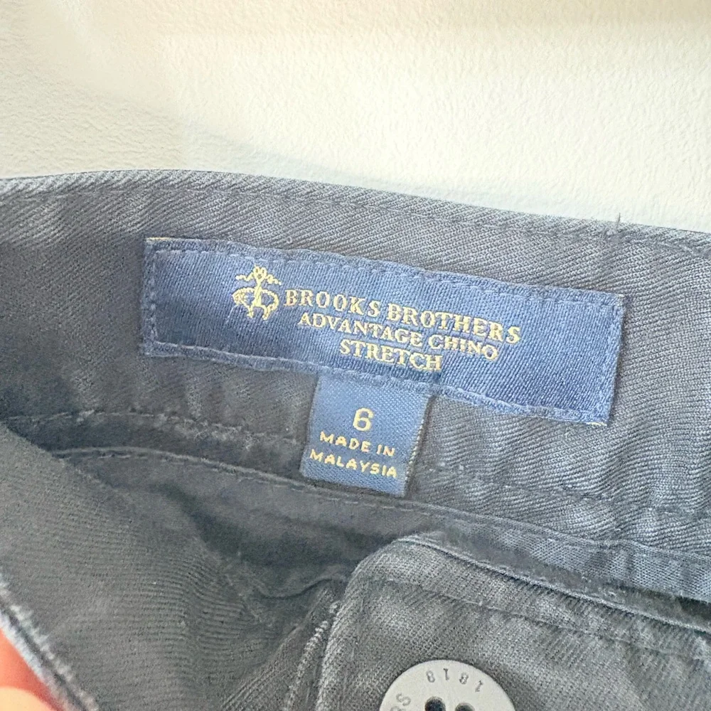 🐈⬛BROOKS BROTHERS Womens 6 Black Stretch Cotton Advantage Chino® Pants Office - Picture 3 of 6